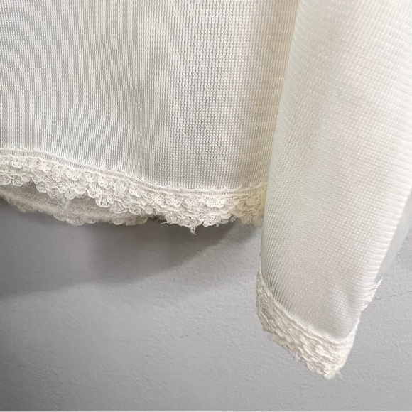 Vintage 70s 80s cream pure nylon lace detail old money camisole tank top 36 - Picture 11 of 14